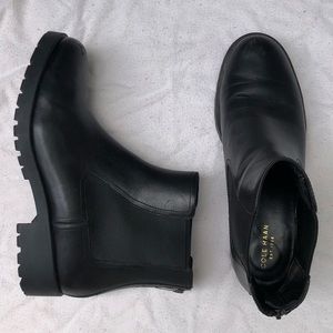 COLE HAAN Women’s Newburg Black Leather Boots, 9